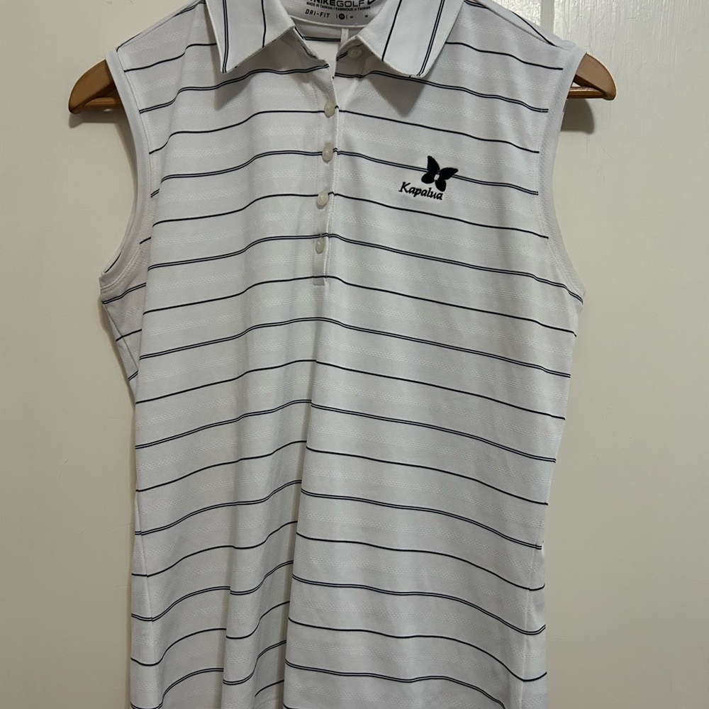 Nike Golf White Polo with Black Stripes
